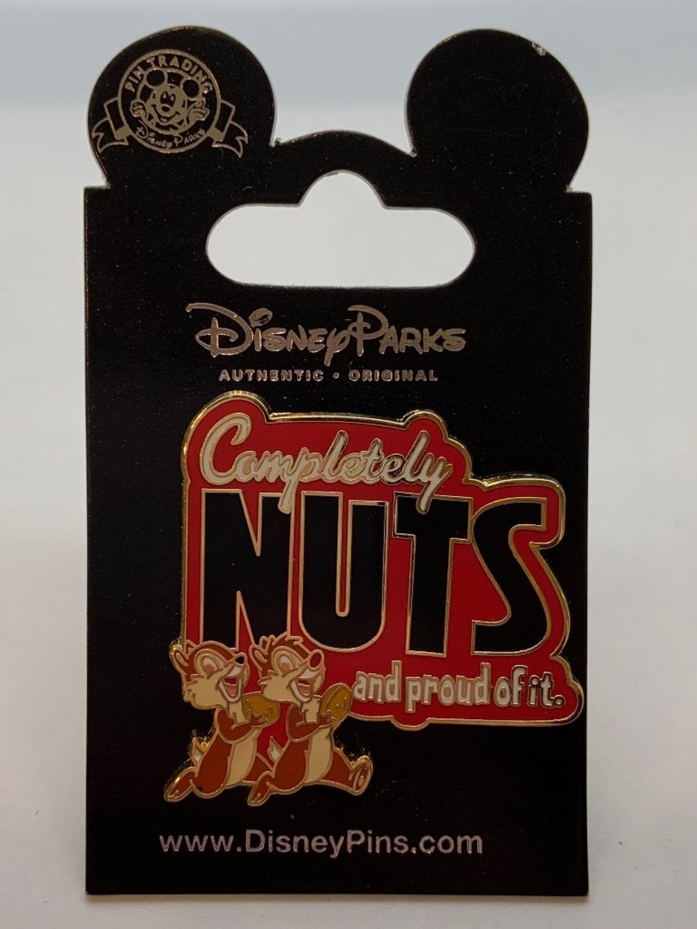 Disney Parks Chip and Dale Completely Nuts and Proud of It Collectible Pin